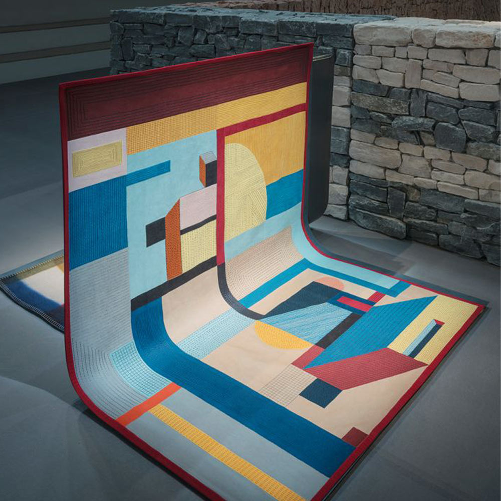 Colorful carpets in Hermes show rrom from milan design week 2019