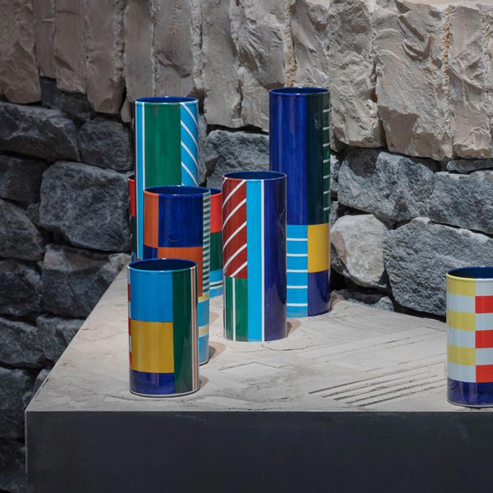 Colorful vases in Hermes show rrom from milan design week 2019